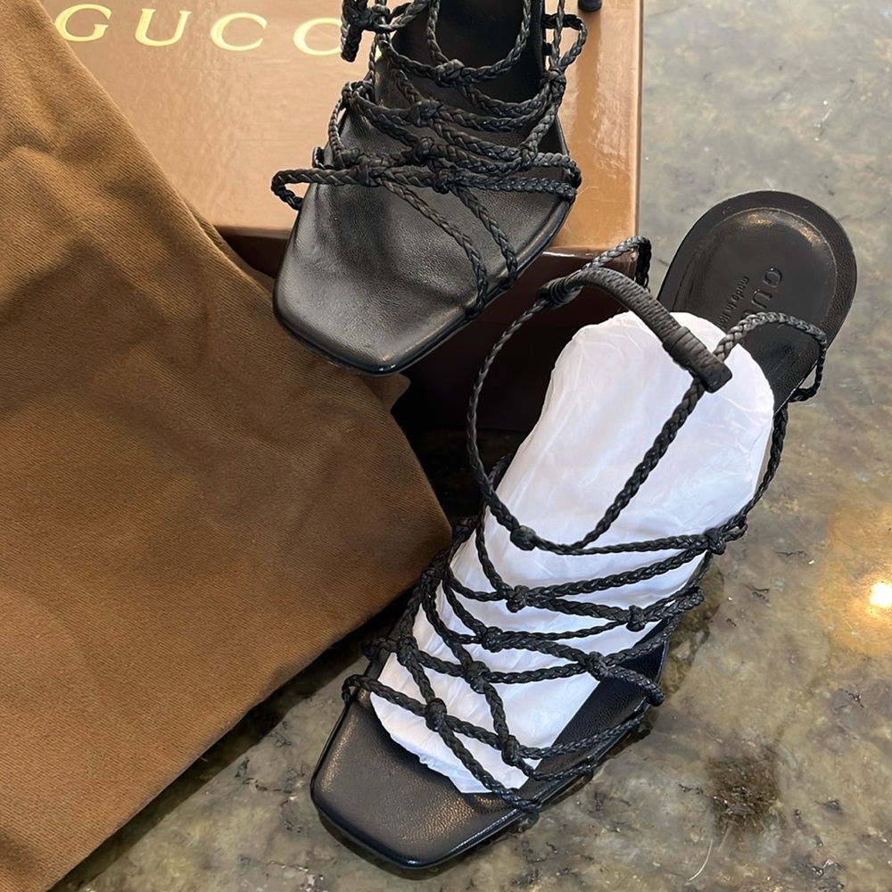 Gucci heels: Black delicate looking Gucci heels. Size 8.5